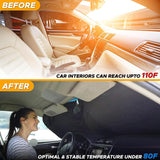 EcoNour Tesla Windshield Sunshade for Model 3/Y | 240T Polyester Shield for Tesla Model 3 Sunshade | Superior UV & Heat Protection Tesla Model Y Sunshade | Car Interior Tesla Accessories for Summer - RaditShop