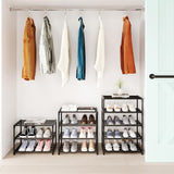 MUAHRCE 4-Tier and  7-Tier Shoe Rack for Closet, Entryway, Stackable Sturdy Metal Shoe Shelf,Narrow Shoe Stand Organizer with Handle - RaditShop