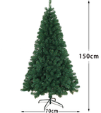 5ft Christmas Tree with 650 Branch Tips and Foldable Metal Stand, Premium PVC Fir Artificial Holiday Christmas Tree, Ideal for Home, Office, and Xmas Party Decoration - RaditShop