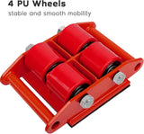 6 T Heavy Duty Machine Dolly Skate Machinery Roller Mover Cargo Trolley 13200 LBS - RaditShop