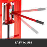6 Ton Hydraulic Shop Floor Press H-Frame Red Jack Stand 13227lbs with Heavy Duty Steel Plates for Garage or Shop and More for Beginners DIY - RaditShop