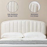 Cozy Castle King Size Bed Frame Upholstered Velvet Platform Bed with Adjustable Headboard, Wood Slat Support, No Box Spring Needed, Easy Assembly, White - RaditShop