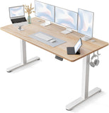 Height Adjustable Standing Desk, Electric Stand Up Table, Sit Stand Home Office Desk, Black Frame/Rustic Brown Wood Top - RaditShop