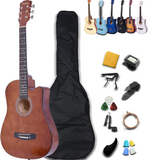 Rosefinch Acoustic Guitar 3/4 Size 38 inch for Beginner Adults Teen Basswood Guitare Acoustique Kit W/Nylon Bag Tuner Picks 6 Steel Strings Capo Cloth Strap Winder【38" Chocolate - RaditShop