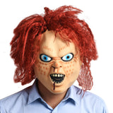 Scary Horror Child's Play Chucky Costume Latex Mask Halloween Cosplay Masquerade Party Props Brown - RaditShop