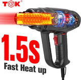 Heat Gun, TGK 1800W Hot Air Gun Variable Temperature Settings 122℉~1202℉ with 4 Nozzle Attachments, Overload Protection Function for Crafts, Shrink Wrapping/Tubing, Paint Removing - RaditShop