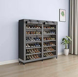 Shoe Rack Portable Storage Free Standing Shoe Organizer with Non-Woven Fabric Cover (Black) - RaditShop