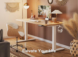 Height Adjustable Standing Desk, Electric Stand Up Table, Sit Stand Home Office Desk, Black Frame/Rustic Brown Wood Top - RaditShop