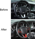 Challenger Steering Wheel Trim for 2015-2024+ Dodge Challenger, Charger, 2014-2024+ Dodge Durango, Jeep Grand Cherokee SRT8 - RaditShop