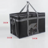 3XL Insulated Bag for Food Delivery & Grocery Shopping with Zippered Top, Black - RaditShop