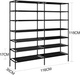 Shoe Rack Portable Storage Free Standing Shoe Organizer with Non-Woven Fabric Cover (Black) - RaditShop
