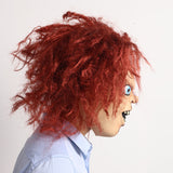 Scary Horror Child's Play Chucky Costume Latex Mask Halloween Cosplay Masquerade Party Props Brown - RaditShop