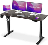 Height Adjustable Standing Desk, Electric Stand Up Table, Sit Stand Home Office Desk, Black Frame/Rustic Brown Wood Top - RaditShop