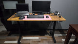 Height Adjustable Standing Desk, Electric Stand Up Table, Sit Stand Home Office Desk, Black Frame/Rustic Brown Wood Top - RaditShop