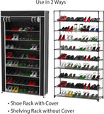 Home Tiered Shoe Rack with Dust Free Standing Vertical Footwear Organizer with Dustproof, Non-Woven Fabric Cover and Metal Frame - RaditShop