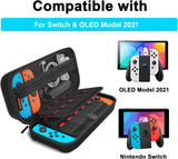 Switch Carrying Case Compatible with Nintendo Switch/Switch OLED, with 20 Games Cartridges Protective Hard Shell Travel Carrying Case Pouch for Console & Accessories, Black - RaditShop