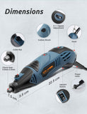 DETLEV PRO Rotary Tool Kit with 153 Accessories 170W Variable Speed with Flex Shaft for Cutting Carving Grinding Projects - RaditShop
