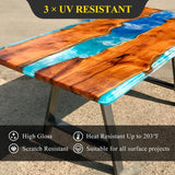 TAKIMO 68OZ 3×UV Resistant Resin Kit,No Bubble & Crystal Clear Epoxy Resin for Coating, Casting, Table Top,DIY, Bar Top, River Tables, Resin Art, Wood with High Gloss Finish - RaditShop