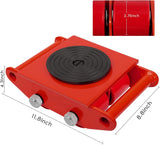 6 T Heavy Duty Machine Dolly Skate Machinery Roller Mover Cargo Trolley 13200 LBS - RaditShop