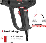Heat Gun, TGK 1800W Hot Air Gun Variable Temperature Settings 122℉~1202℉ with 4 Nozzle Attachments, Overload Protection Function for Crafts, Shrink Wrapping/Tubing, Paint Removing - RaditShop