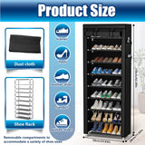 slim 9 tiers shoes rack with cover 376 - RaditShop