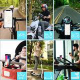 Bike Phone Mount, Bicycle Phone Holder with 4 Stainless Steel Telescopic Clamp Arms for Super Stability 360ยฐRotation - RaditShop