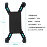 Bike Phone Mount, Bicycle Phone Holder with 4 Stainless Steel Telescopic Clamp Arms for Super Stability 360ยฐRotation - RaditShop