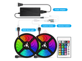 LED Light Strip, Megulla 32.8ft/10m Music Sync Color Changing RGB LED Strip with Remote, Sensitive Built-in Mic - Sparkmart