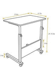 Mobile Side Table 23.6 Inches End Table Sofa Table with Slot & Wheels Mobile Laptop Computer Desk Adjustable Movable Laptop Computer Stand - RaditShop