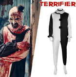 Clown Costume Scary Killer Terrifier Costume with Mask Halloween Cosplay Jumpsuit Full Set for Adults Kids