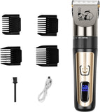 Dog Clippers, Cordless Low Noise Rechargeable Electric Dog Grooming Clipper Kit, Adjustable Clipper Comb & Detachable Blades Dog Trimmer, Suitable for Dogs, Cats, Pets - RaditShop