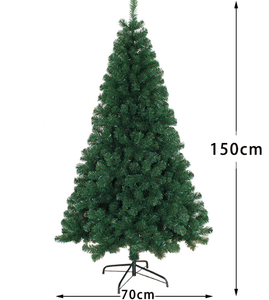 5ft Christmas Tree with 650 Branch Tips and Foldable Metal Stand, Premium PVC Fir Artificial Holiday Christmas Tree, Ideal for Home, Office, and Xmas Party Decoration