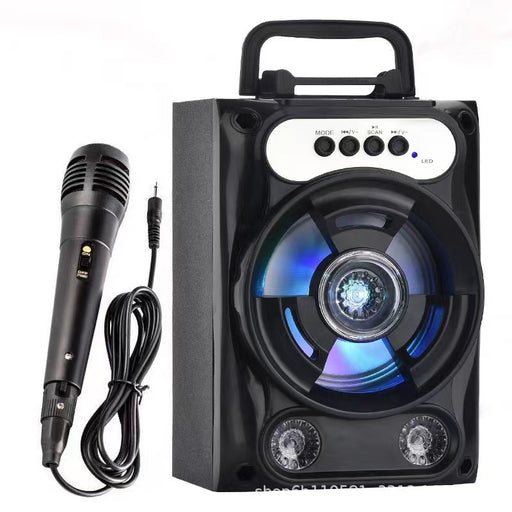 Portable Karaoke Machine with Microphone - Home Karaoke System with Party Lights for Kids and Adults - Rechargeable USB Speaker Set with FM Radio, SD/TF Card Support, and AUX-in - RaditShop