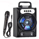 Portable Karaoke Machine with Microphone - Home Karaoke System with Party Lights for Kids and Adults - Rechargeable USB Speaker Set with FM Radio, SD/TF Card Support, and AUX-in - RaditShop