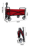 Blue Bird Collapsible Utility Folding Wagon Cart Heavy Duty Foldable Beach Wagon , Large Capacity, - RaditShop