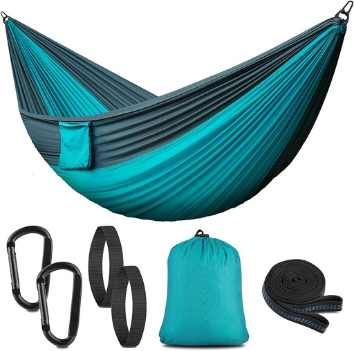 Camping Hammock Portable Nylon Hammocks with Tree Straps Single Lightweigtht Hammock Swing for Outdoors, Backpacking, Camping, Travel, Beach, Garden, Breathable & Quick Drying Parachute - RaditShop