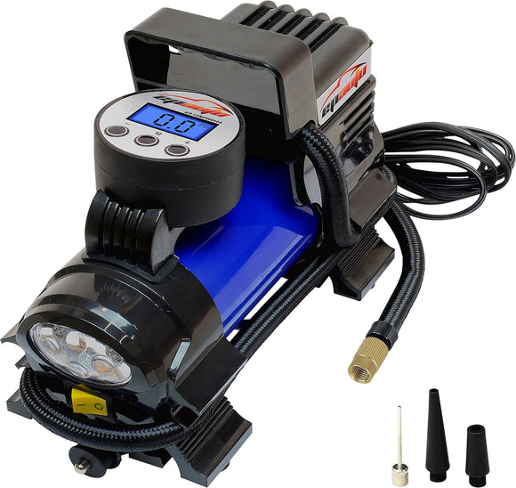 Tire Inflator Digital 12V DC Portable Air Compressor Tire Pump, Blue