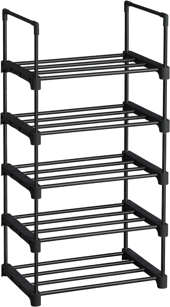 Shoe Rack, 5 Tier Shoe Organizer, Metal Shoe Storage Shelves, 366 and 370