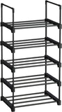 MUAHRCE 4-Tier and  7-Tier Shoe Rack for Closet, Entryway, Stackable Sturdy Metal Shoe Shelf,Narrow Shoe Stand Organizer with Handle