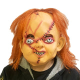 Scary Horror Child's Play Chucky Costume Latex Mask Halloween Cosplay Masquerade Party Props Brown