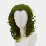 Green Male Wig Cosplay Mens Green Wig Fluffy Clown Wig Heat Resistant Synthetic Wavy Halloween Cosplay Costume Unisex Wig (Green)