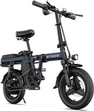 16" Folding Electric Bike, Max Range 40KM(Pedal-assist1), 25km/h by Peak 500W, Rear Suspension & Dual Mudguards, Commute Electric Bicycle with Adjustable Handlebar & Seat for Adult/Teens