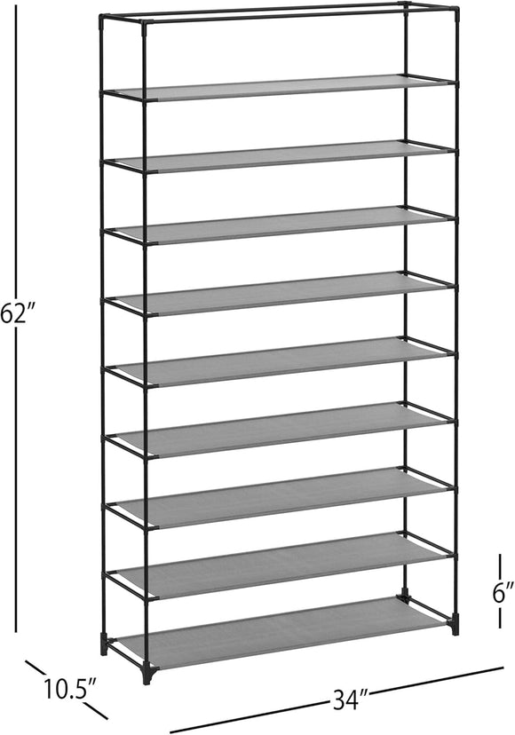 Home Tiered Shoe Rack with Dust Free Standing Vertical Footwear Organizer with Dustproof, Non-Woven Fabric Cover and Metal Frame