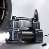 Car Tire Inflator, air pump, Dual Cylinder Heavy Duty Cylinders Air Compressor Pump with LED Light for Auto