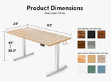 Height Adjustable Standing Desk, Electric Stand Up Table, Sit Stand Home Office Desk, Black Frame/Rustic Brown Wood Top - RaditShop