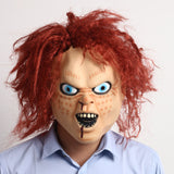 Scary Horror Child's Play Chucky Costume Latex Mask Halloween Cosplay Masquerade Party Props Brown