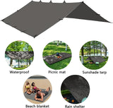 Waterproof Camping Tarp,Hammock Rain Fly Tent Tarp 10X10FT/10×15FT,Lightweight and Backpacking Approved,Multifunctional Tent Footprint for Camping,Sunshade,Hiking,Survival Gear(10×15ft Gray) - RaditShop