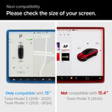 Spigen Tempered Glass Screen Protector [GlasTR EZ FIT] Designed for Tesla Model 3 (2023-2017), Tesla Model Y (2024-2020) 15 inch Dashboard Touchscreen - Matte/Anti Fingerprint