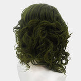 Green Male Wig Cosplay Mens Green Wig Fluffy Clown Wig Heat Resistant Synthetic Wavy Halloween Cosplay Costume Unisex Wig (Green)