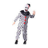 Clown Costume Scary Killer Terrifier Costume with Mask Halloween Cosplay Jumpsuit Full Set for Adults Kids